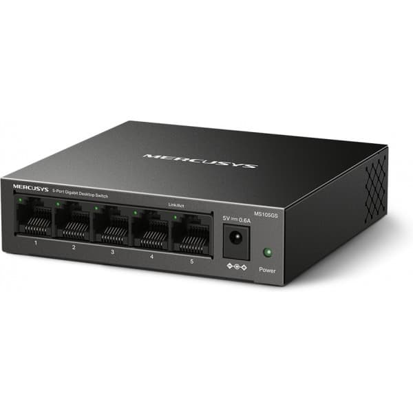 Mercusys MS105GS -5-porttinen kytkin musta