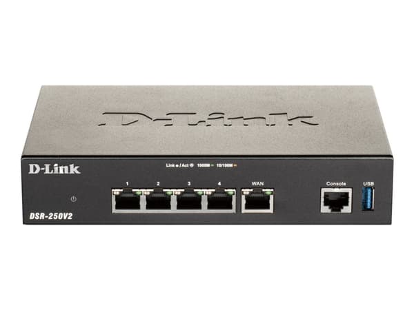 D-Link DSR-250V2 - Ruter - 4-ports svitsj - 1GbE