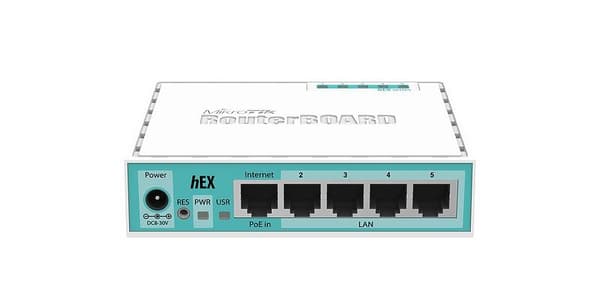 Mikrotik RB750GR3 langallinen reititin Gigabit Ethernet turkoosi, valkoinen