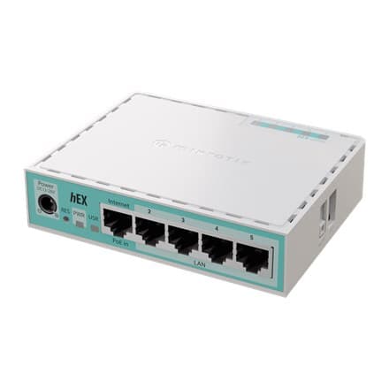 MikroTik RouterBOARD hEX | E50UG | 10/100/1000 Mbit/s | Ethernet LAN (RJ-45) porte 5 | Mesh-understøttelse Nej | MU-MiMO Nej | Intet mobilt bredbånd Hvid
