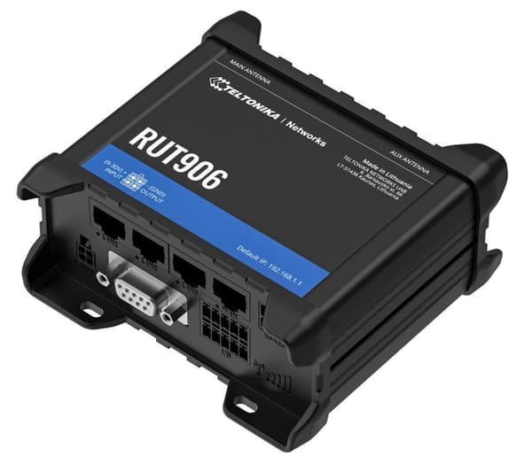 Teltonika RUT906 | Professionel industriel 4G LTE-router | Cat.4, WiFi, Dual Sim, 1x WAN, 3x LAN, IP30