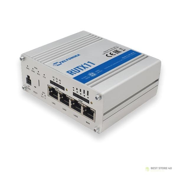 Teltonika RUTX11 langaton reititin gigabitin Ethernet kaksikaistainen (2,4 GHz/5 GHz) 4G harmaa Harmaa