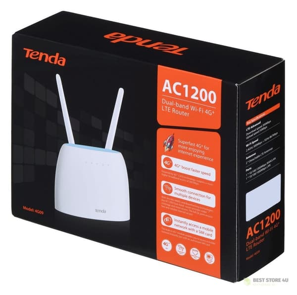 TENDA 4G09 Dubbelbands 3G 4G+ LTE AC1200 WiFi-router