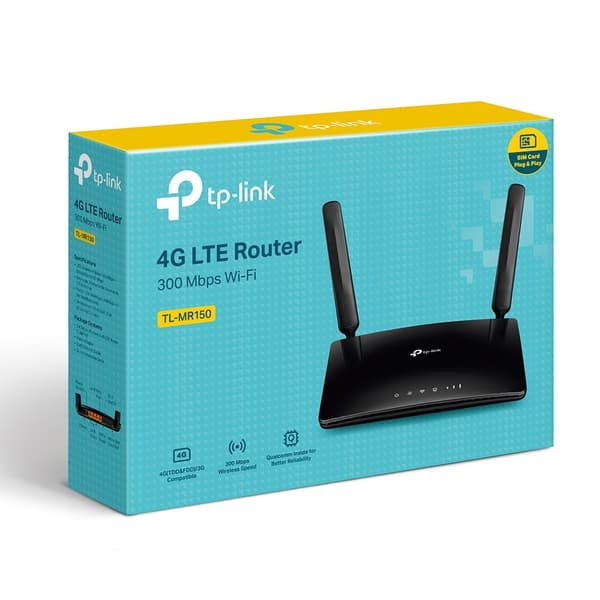 TP-Link TL-MR150 langaton reititin Nopea Ethernet Yksikaistainen (2,4 GHz) 4G Musta