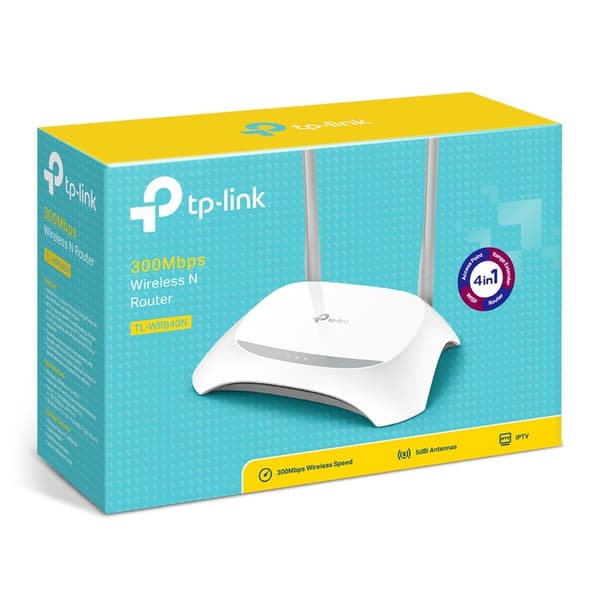 TP-Link TL-WR840N trådløs router Fast Ethernet Single-band (2,4 GHz) Grå, Hvid