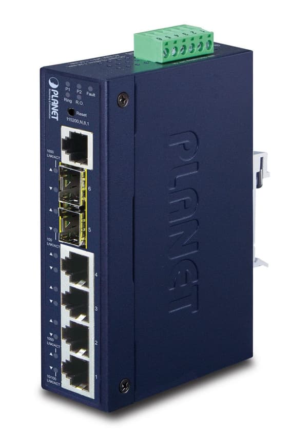Planet IP30 Industrial L2+/L4 4-portars, IGS-5225-4T2S Blå