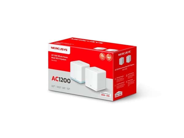 Mercusys HALO H32G (2-pack), Hvit, Innvendig lys, Mesh system, 260 m², Dobbelbånd (2.4 GHz / 5 GHz), Wi-Fi 5 (802.11ac)