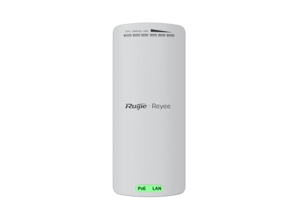 Ruijie Reyee RG-EST100-E| Tilgangspunkt, retningsbestemt, 2 port, 2xFE, 1xPoE IN 24V, WiFi 5, 2,4GHz, 300Mbps, Utendørs, 500M, 1x12V DC, IP55, 1x10dB Hvit