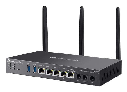 TP-Link Omada DR3650V(EU), Wi-Fi 6 (802.11ax), Dobbelbånd (2.4 GHz / 5 GHz), Ethernet/bredbåndsforbindelse, ADSL, Sort, Frittstående router