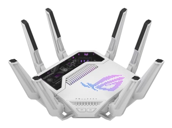ASUS ROG Rapture GT-BE19000AI - Trådlös router 6-portars switch - 10GbE, 5GbE, 2.5GbE, Wi-Fi 7 - WAN-portar: 2 Quad-Band