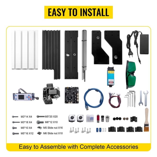 500MW professionell minilasergraveringsmaskin, 3-axlig, med offlinekontroll, GRBL-kontroll
