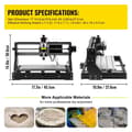 Miniatyrbild 8 av 8: 500MW professionell minilasergraveringsmaskin, 3-axlig, med offlinekontroll, GRBL-kontroll