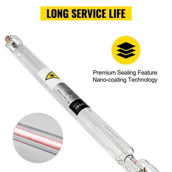 80W 1230mm CO2-laserrör, TEMOO-läge, speciell beläggningsteknik, lång livslängd, bred applikation