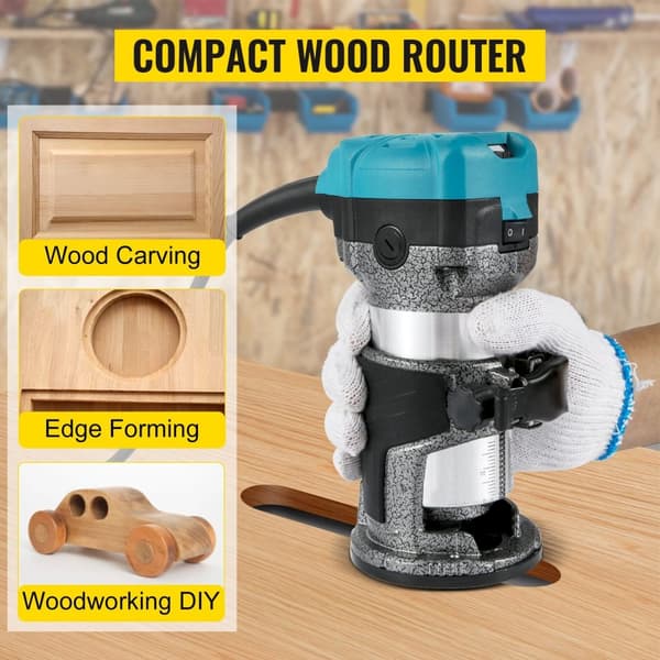 Kit 8, 710W 10000-30000RPM Elektrisk trimmer för träbearbetning med tillbehör, noggrann och flexibel, ergonomisk design, bred applikation