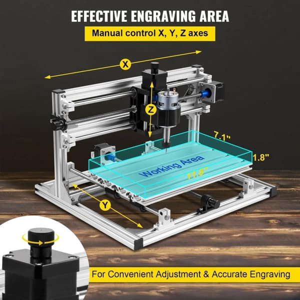 3-axlig 500MW CNC lasergraveringsmaskinsats med USB-gränssnitt/GRBL-styrkort, stort arbetsområde, kraftfull motor, hög precision, enkel installation