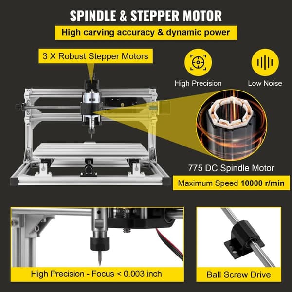 3-axlig 500MW CNC lasergraveringsmaskinsats med USB-gränssnitt/GRBL-styrkort, stort arbetsområde, kraftfull motor, hög precision, enkel installation