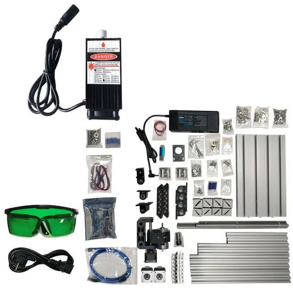 3-axlig 500MW CNC lasergraveringsmaskinsats med USB-gränssnitt/GRBL-styrkort, stort arbetsområde, kraftfull motor, hög precision, enkel installation