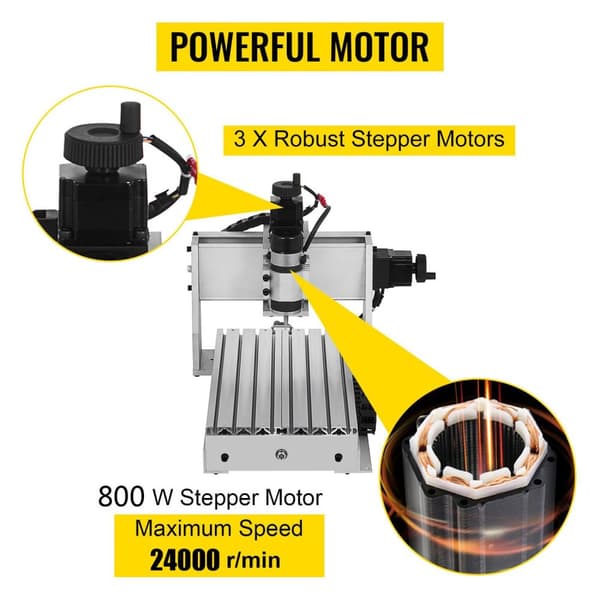 800W 24000RPM 4-axlig CNC-graveringsmaskin med USB-port/ styrkort/offlinekontroll, stort arbetsområde, kraftfull motor, lättinstallerad