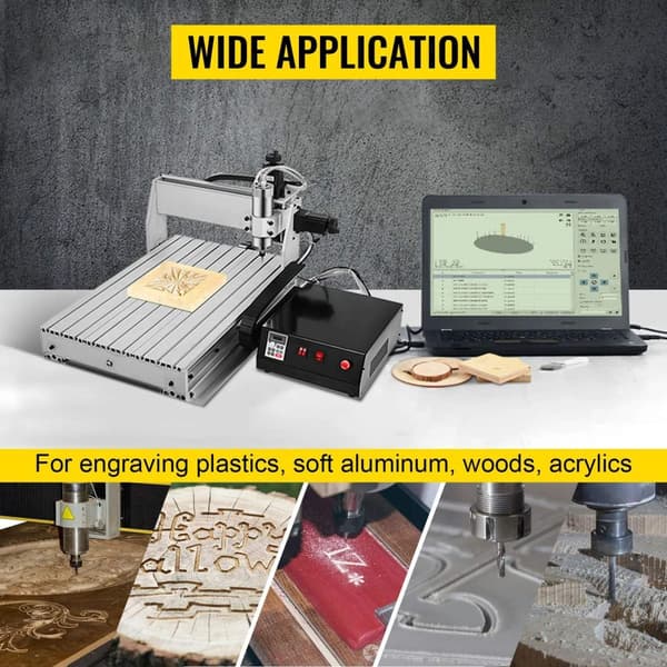 300W 12000RPM 4-axlig CNC-graveringsmaskin med USB-port/ styrkort/offlinekontroll, stort arbetsområde, kraftfull motor