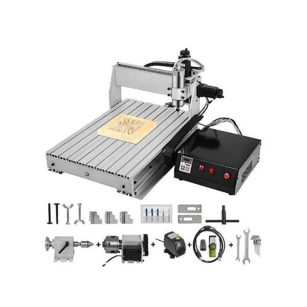 300W 12000RPM 4-axlig CNC-graveringsmaskin med USB-port/ styrkort/offlinekontroll, stort arbetsområde, kraftfull motor
