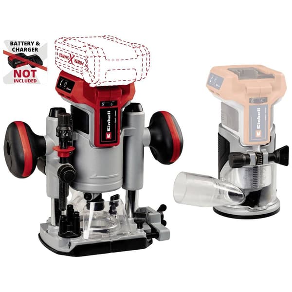 Einhell Professional Överfräs 4350410 TP-RO 18 Set Li BL - Solo exkl. batteri/laddare, Utan laddare