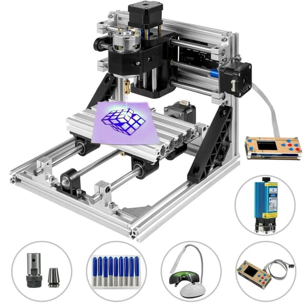 10000 rpm 3-axlig CNC gravyrmaskin med 500mw lasermodul, GRBL styrkort och offline-kontroller, hög prestanda, lätt att använda