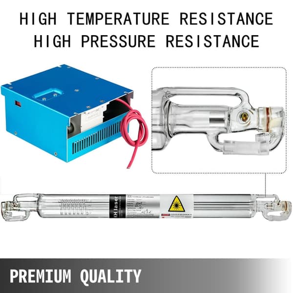 40W CO2-laserrör och laserströmförsörjning kit, TEMOO-läge, lätt att styra, lång livslängd, skyddsfunktion, bra kompatibilitet