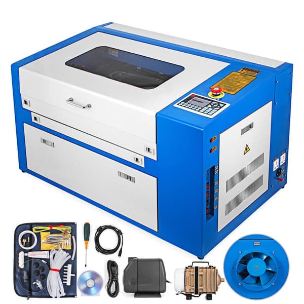 50W CNC CO2 lasergraverings- och skärmaskin, digital display, kraftfull stegmotor, utmärkt laserrör, stark kompatibilitet