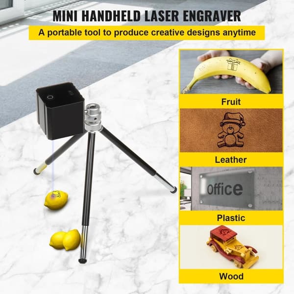 100x100mm handhållen mini lasergraveringsmaskin, utmärkta resultat, variabel gravyrriktning, enkel användning, flera skydd