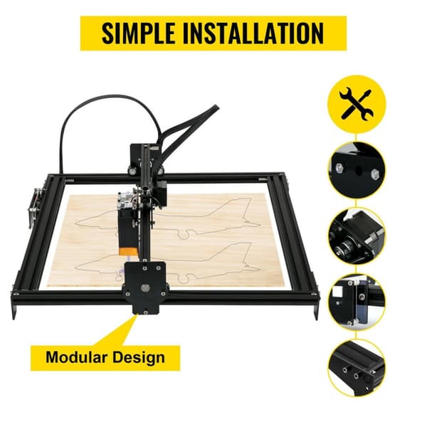 5,5W 41x40cm stationär lasergraveringsmaskin, utmärkt effekt, stabil struktur, hög kompatibilitet, enkel installation, bred applikation