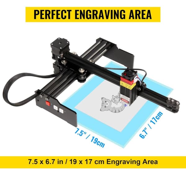 19x17cm 4,5W bärbar lasergraveringsmaskin med dubbla processorer, kraftfull prestanda, stark kompatibilitet, lätt att använda
