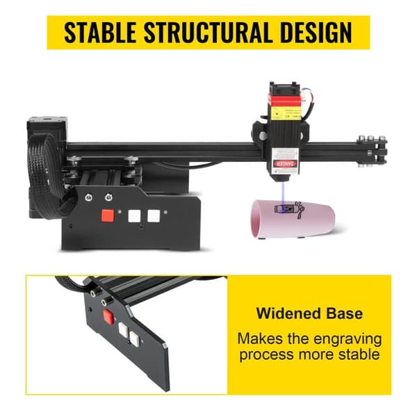 19x17cm 4,5W bärbar lasergraveringsmaskin med dubbla processorer, kraftfull prestanda, stark kompatibilitet, lätt att använda