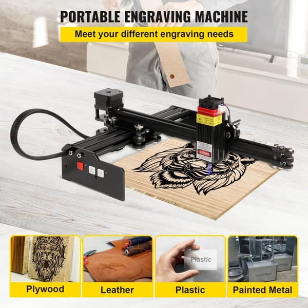 27x44cm 5,5W bärbar lasergraveringsmaskin med dubbla processorer, kraftfull prestanda, stark kompatibilitet, lätt att använda