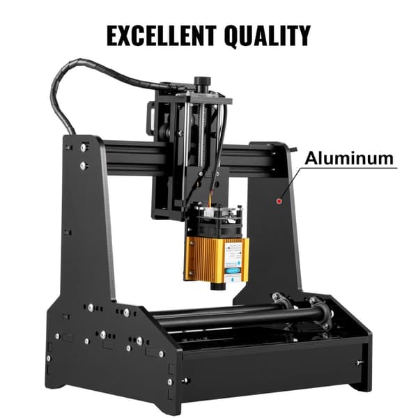 15W 15-100mm cylindrisk lasergraveringsmaskin med USB-port och GRBL-styrkort, justerbar fokus, lätt att montera