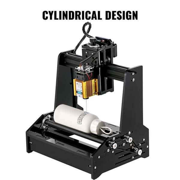 15W 15-100mm cylindrisk lasergraveringsmaskin med USB-port och GRBL-styrkort, justerbar fokus, lätt att montera