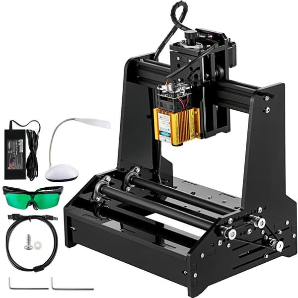 15W 15-100mm cylindrisk lasergraveringsmaskin med USB-port och GRBL-styrkort, justerbar fokus, lätt att montera