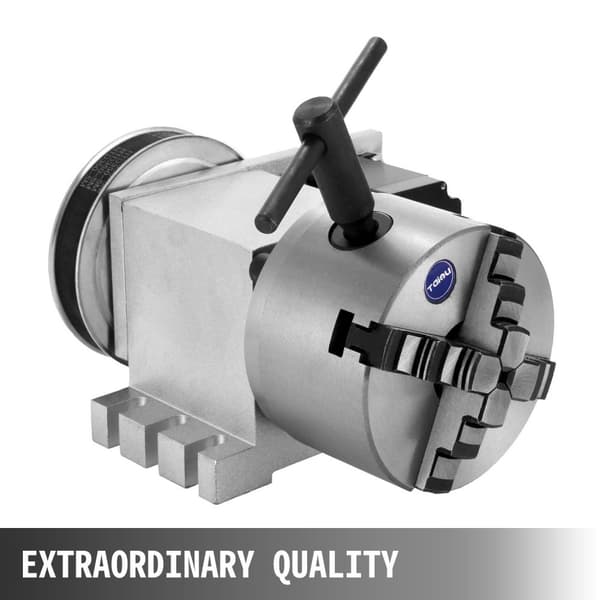 CNC roterande rotationsaxel med A-axel, 4:e axel, 4-käftar, 57-2A stegmotor, 65mm högprecisionschuck, kompletta tillbehör, solid bas
