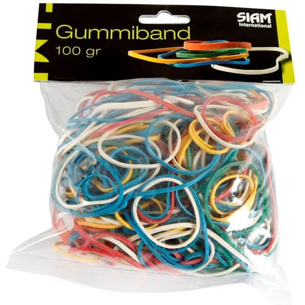 Gummiband - 100 gram - Mix Färger & Storlek