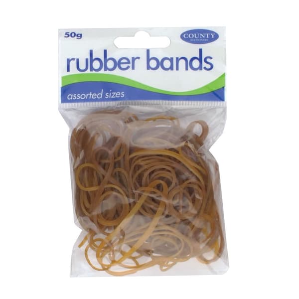 County Stationery Rubber Bands (Pack Of 12) Natural One Size