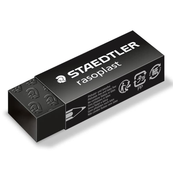 Stort svart Rasoplast Staedtler suddgummi