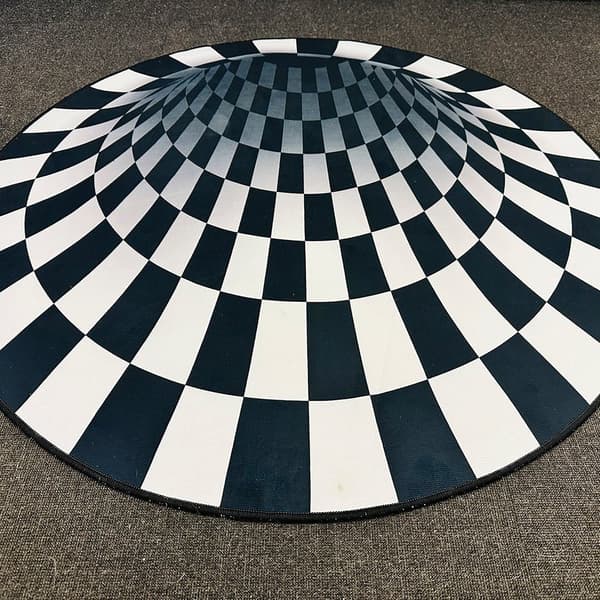 Rund Vortex 3D illusionsmatta - 100 cm - halkfri