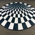 Miniatyrbild 3 av 5: Rund Vortex 3D illusionsmatta - 100 cm - halkfri