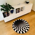 Miniatyrbild 1 av 5: Rund Vortex 3D illusionsmatta - 100 cm - halkfri