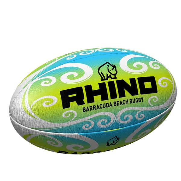 Rhino Barracuda Beach Rugby boll Green/Blue/White 2