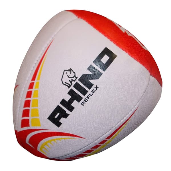 Rhino Reflex Rugby Training Ball White/Red One Size