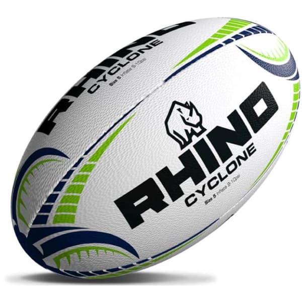 Rhino Cyclone Rugby Ball White 3
