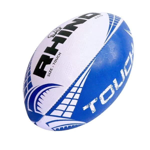 Rhino Touch Rugby Ball White/Blue/Black One Size