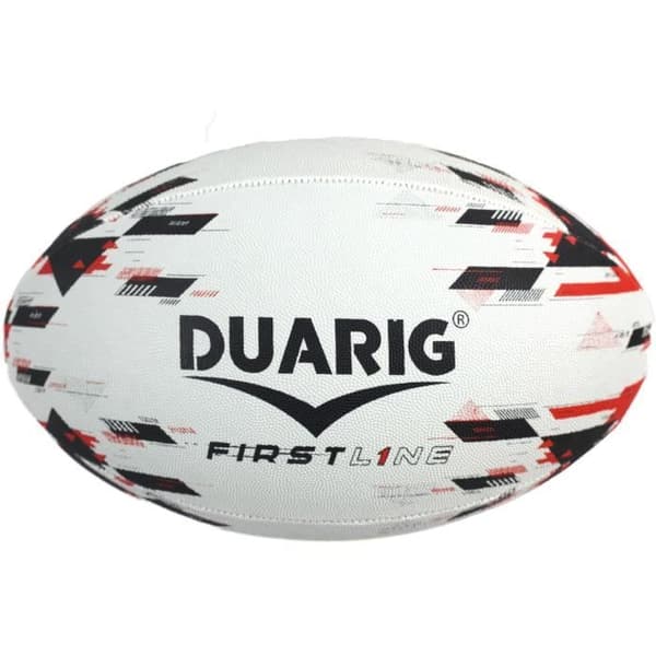 Rugbyboll - Firstline - DUARIG - Svart och röd - T5