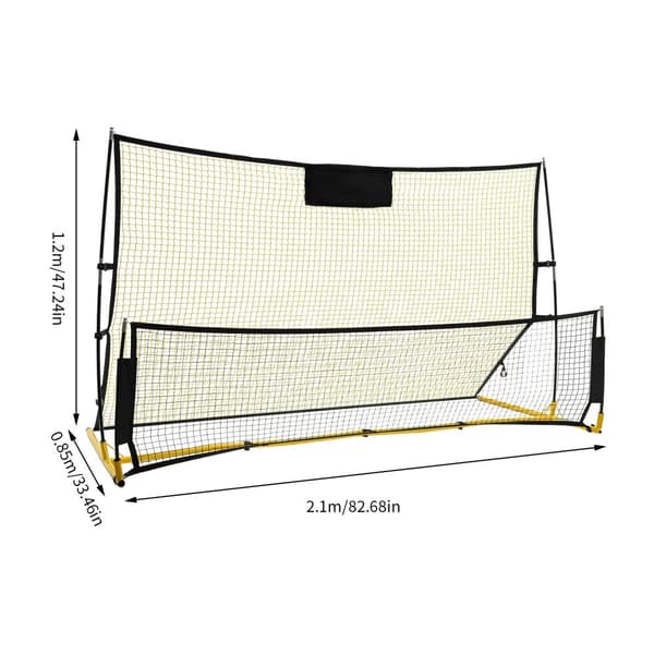 Fodbold Rebounder Net, Holdbart Polyester Materiale, Justerbare Rebound Højder,Gul