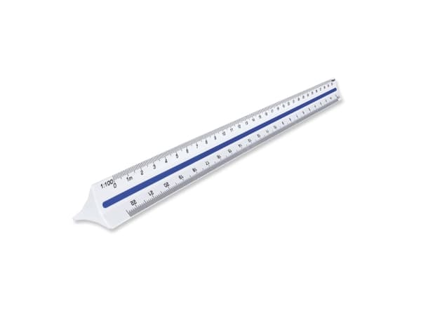 Målestok maped, 6 måleskalaer (1:100 - 1:500), 30 cm